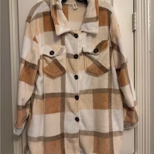 Plaid Button-Up Women's Jacket